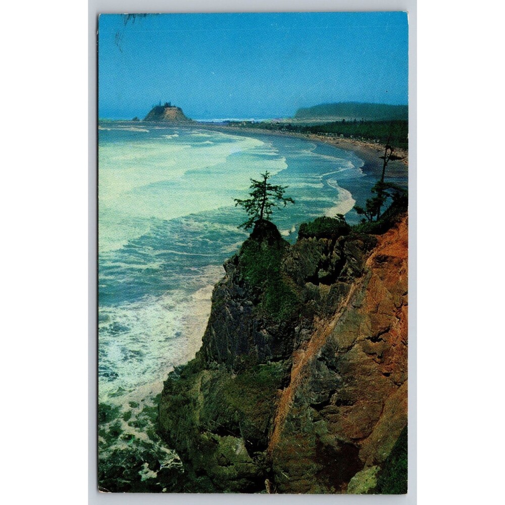 Vtg Postcard La Push Washington Quillayute Reservation James Island Bob Spring